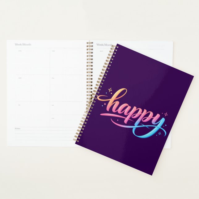 Vibrant Pastel Gradient HAPPY Typography - Modern  Planner (Display)