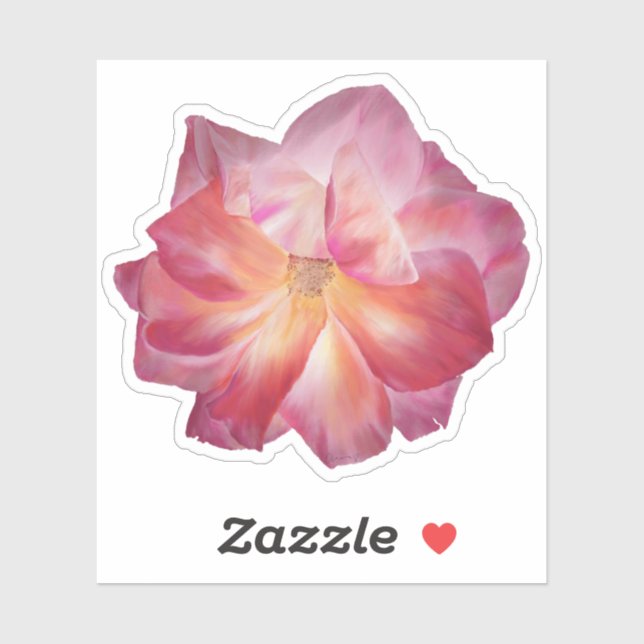 Vibrant Pastel Pink Rose Illustration Custom (Sheet)