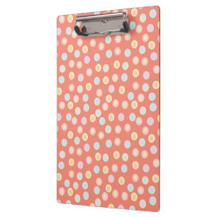 Vibrant Pastel Polka Dot Background: Brighten up Clipboard