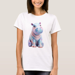Vibrant Pastel Speckled Baby Hippo Women T-Shirt