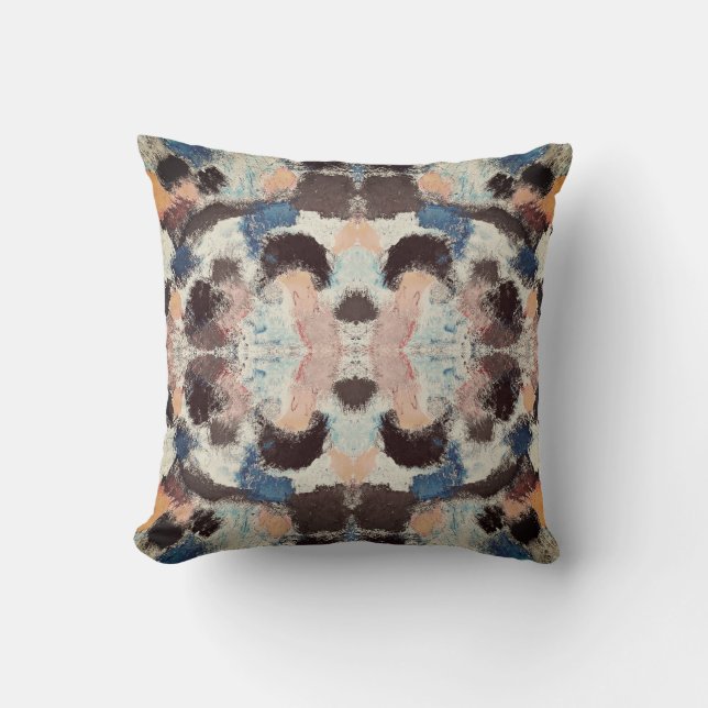 Vibrant Pastel Symmetry – Abstract Textured Art Cushion (Front)