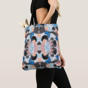 Vibrant Pastel Symmetry – Abstract Textured Art Tote Bag