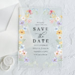 Vibrant Pastel Wildflowers Wedding Save The Date Acrylic Invitations<br><div class="desc">Vibrant Pastel Wildflowers Modern Wedding Acrylic Invitation

See matching collection in our Niche and Nest Store</div>