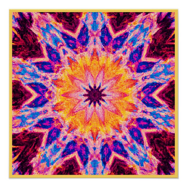 Vibrant Pattern Power Art Poster (Front)