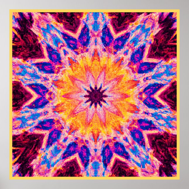 Vibrant Pattern Power Art Poster (Front)