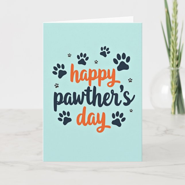 Vibrant Pawthers Day Card (Front)