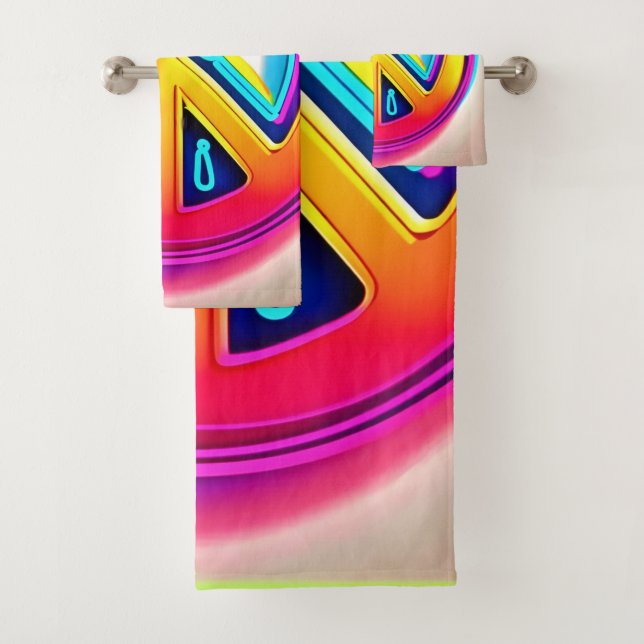 Vibrant Peace Artwork Bath Towel Set (Insitu)