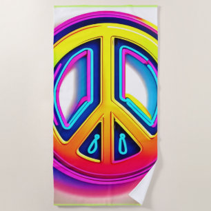 Vibrant Peace Artwork Beach Towel