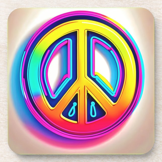 Vibrant Peace Artwork Coaster (Front)