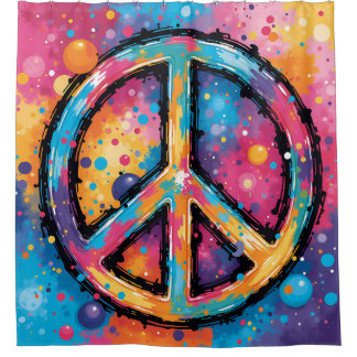  Vibrant Peace Shower Curtain