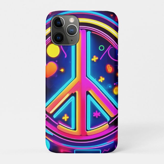 Vibrant Peace Sign Design Case-Mate iPhone Case (Back)