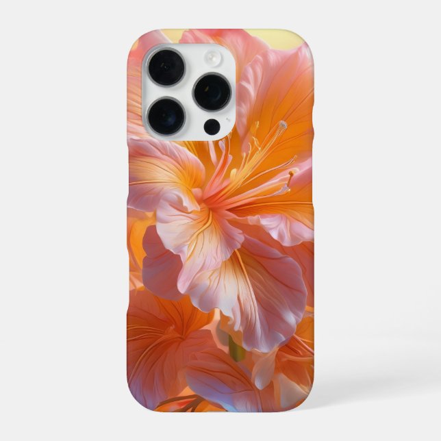 Vibrant Peach Hibiscus Floral iPhone Case (Back)