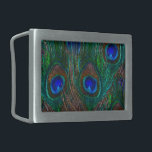 Vibrant Peacock Feathers Etching Style Decor Belt Buckle<br><div class="desc">A vibrant colourful style peacock feathers graphic decor on a fine custom gift idea. Customise the product further with some text by clicking on the "CUSTOMIZE IT!" button or link. This will reveal a set of user friendly designing tools, a text editor where you can add text, choose colour, and...</div>