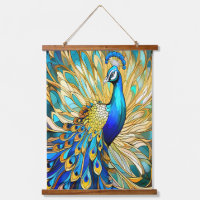 Vibrant Peacock in Art Nouveau Style Colourful Art