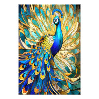Vibrant Peacock in Art Nouveau Style Colourful Art