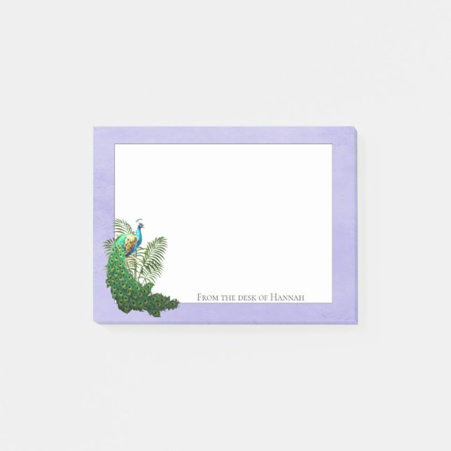 Vibrant Peacock | Lavender Personalised Notes (Front)