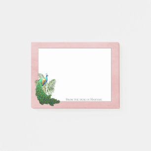 Vibrant Peacock   Pink Personalised Notes