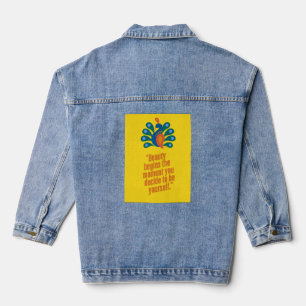 Vibrant Peacock Soul Denim Jacket
