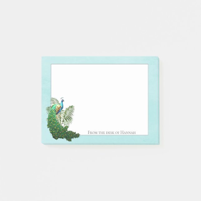 Vibrant Peacock | Teal Personalised Notes (Front)