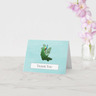 Vibrant Peacock Thank You Teal Card