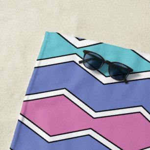 Vibrant Peaks ZigZag Beach Towel