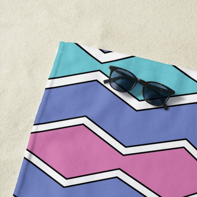 Vibrant Peaks ZigZag  Beach Towel (In Situ)