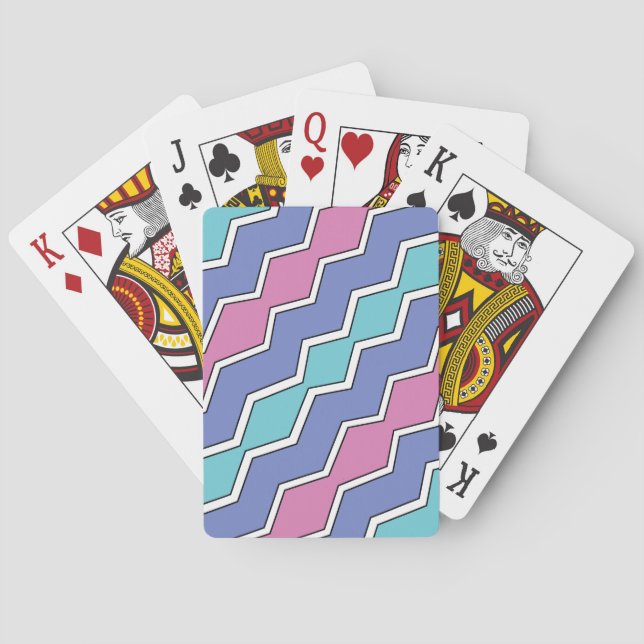 Vibrant Peaks ZigZag  Playing Cards (Back)
