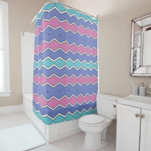 Vibrant Peaks ZigZag Shower Curtain