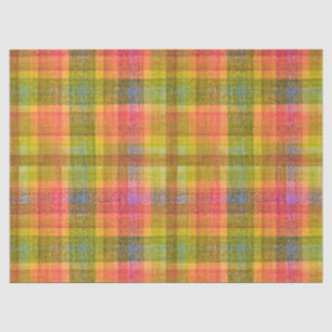 Vibrant Pencil Colour Plaid Pattern Tissue Paper