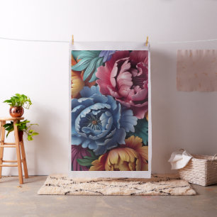 Vibrant Peonies in Jewel Tone Bloom Fabric