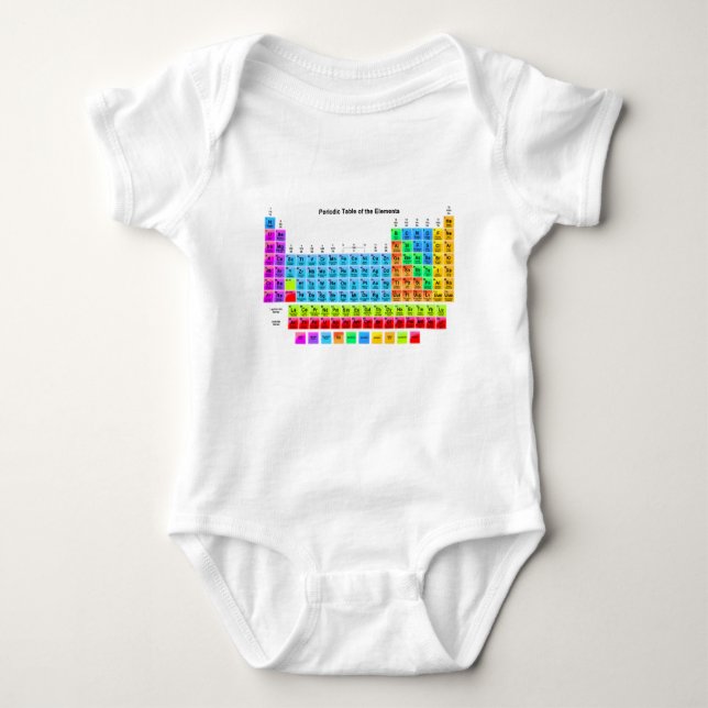 Vibrant Periodic Table Baby Bodysuit (Front)