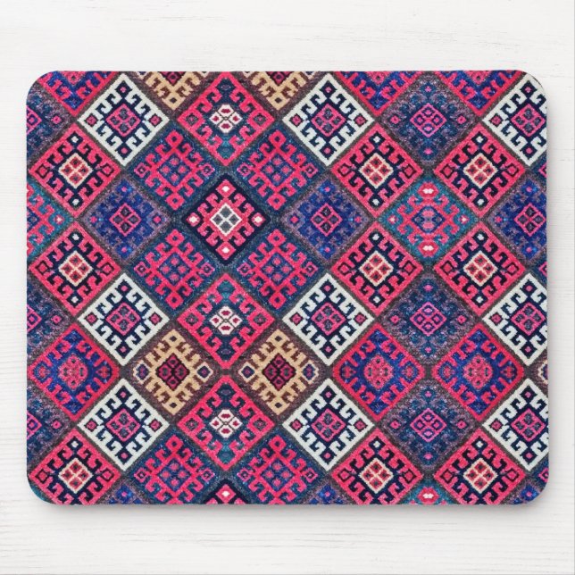 Vibrant Persian Antique Oriental Rug Diamond Mouse Pad (Front)