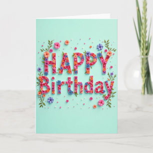 Vibrant Petal Birthday Card