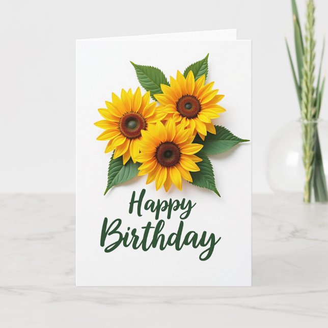 Vibrant Petals Birthday Card (Front)