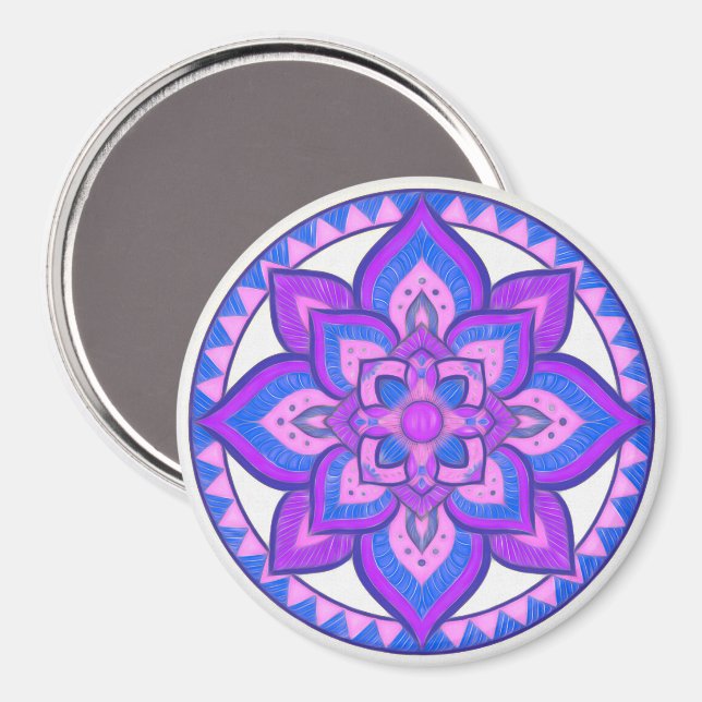 Vibrant Petals Mandala Magnet (Front/Back)