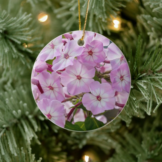 Vibrant Phlox Bloom Botanical Flower Ceramic Ornament (Tree)