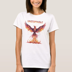 Vibrant Phoenix Rising Unstoppable Watercolor T-Shirt