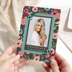 Vibrant   Photo Graduation Party Invitation Grey