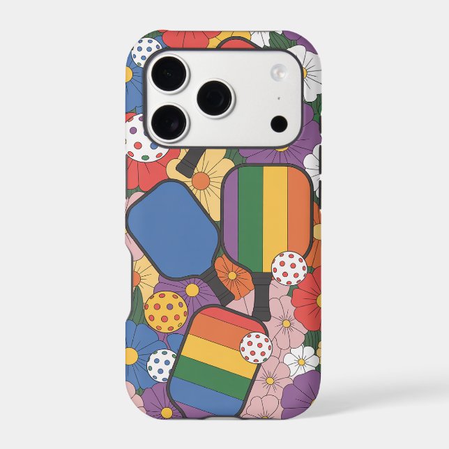 Vibrant Pickleball Paddle Flower Mix (Back)