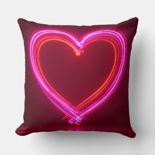 Vibrant Pink Abstract Heart Throw Pillow 16x16 M