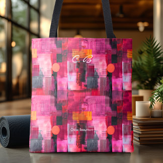 Vibrant Pink Abstract Personalised Tote Bag