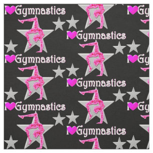 VIBRANT PINK AND BLACK GYMNASTICS FABRIC