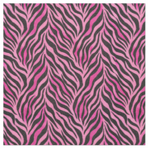 Vibrant Pink and Black Zebra Print Fabric