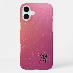 Vibrant Pink and Glittery Background iPhone 16 Plus Case