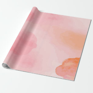 Vibrant Pink and Orange Watercolor Design Wrapping Paper