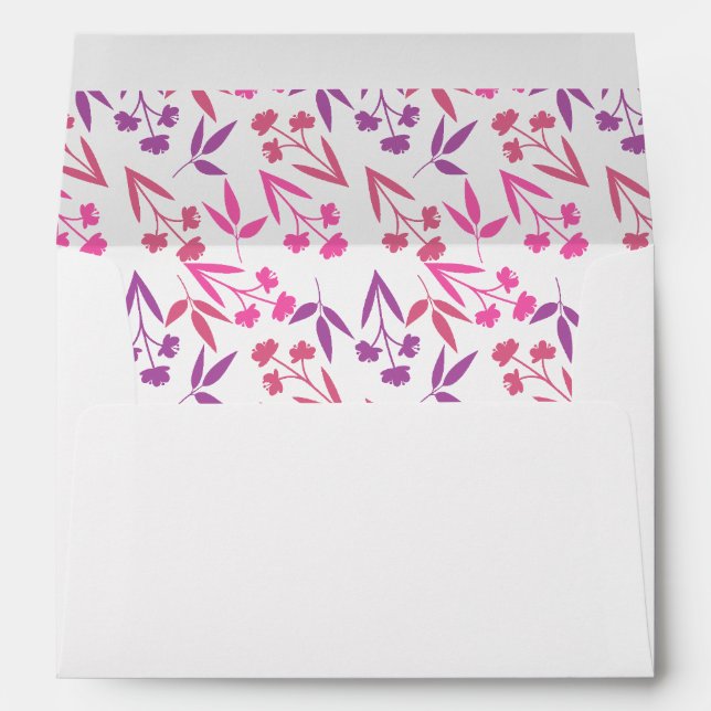  Vibrant Pink and Purple Floral envelope liner (Back (Bottom))