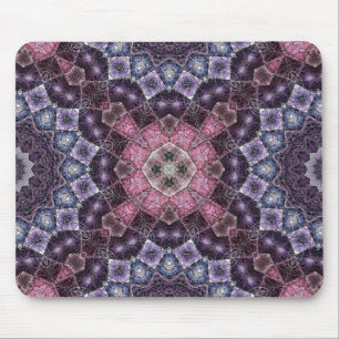 Vibrant Pink and Purple Mandala Web Pattern Mouse Pad