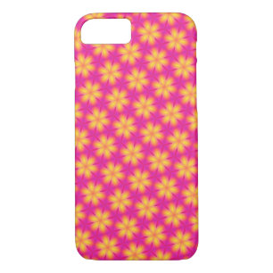 Vibrant Pink and Yellow Floral Abstract Pattern iPhone 8/7 Case
