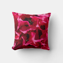 Vibrant Pink Bougainvillea Flower Petals Throw Pil