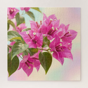 Vibrant Pink Bougainvillea Tropical Floral Jigsaw Puzzle